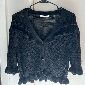 Zara Black Crochet Shirt/Top